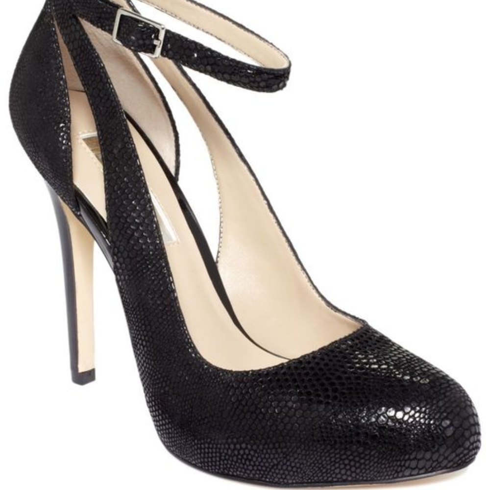 INC Black Lucy Pumps with Ankle Strap EUC 6.5